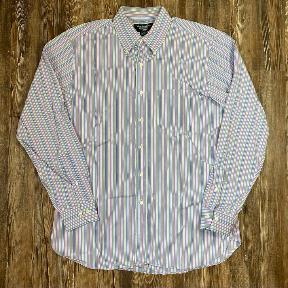 Men’s Brooks Brothers Country Club Dress Shirt Slim Fit Large Egyptian Cotton